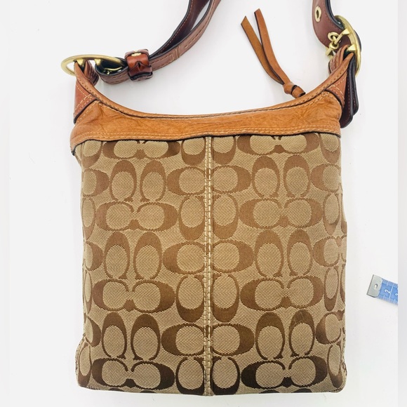 COACH✨Slim Bleecker Signature Cognac Brown Leather Satchel - Picture 15 of 16